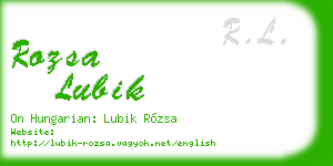 rozsa lubik business card