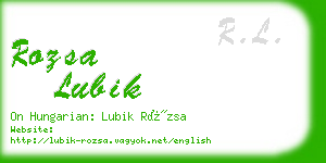 rozsa lubik business card
